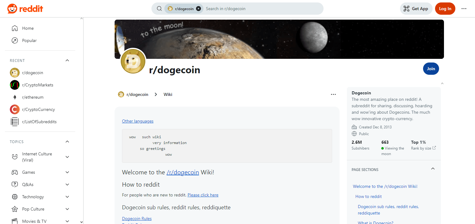 r/Dogecoin Top Crypto Subreddits To Follow In 2025