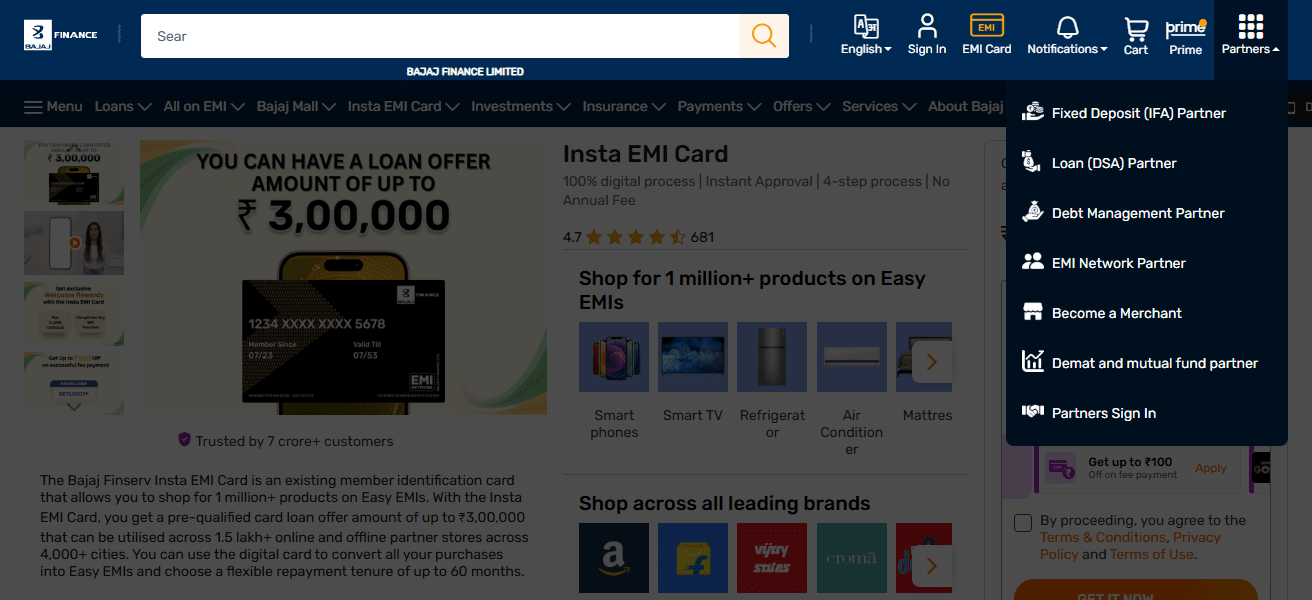 Bajaj Finserv EMI Card
