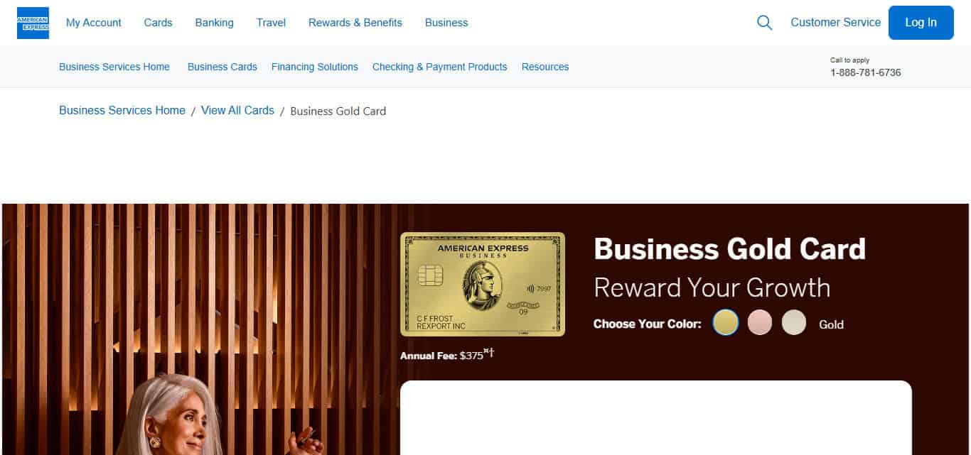 1. American Express Business Gold Card