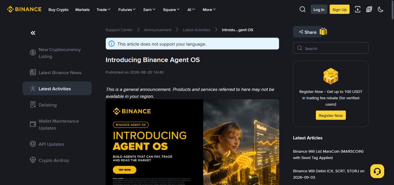 Binance Agent OS