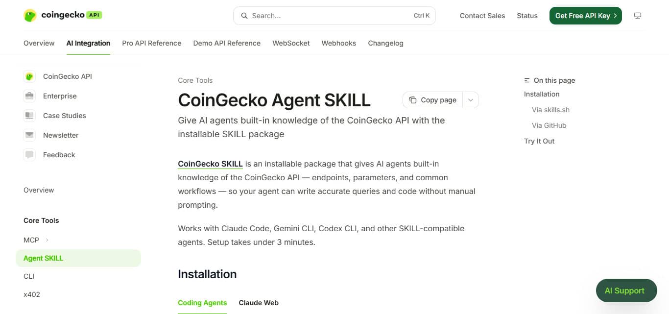 CoinGecko Agent Skills