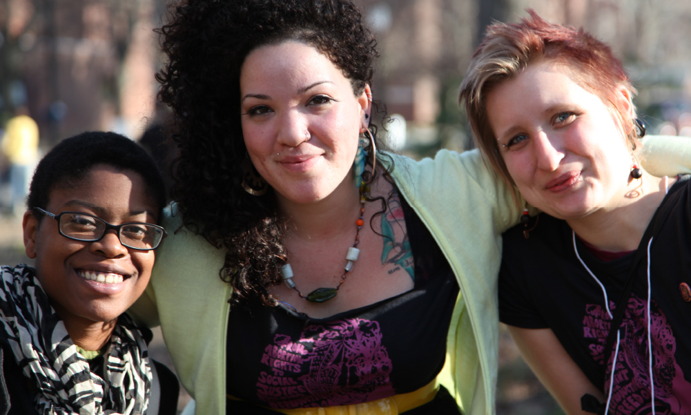 Reproductive Justice Student Organizing Leaders meet together.