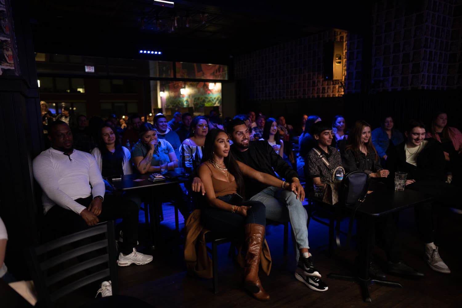 Audience enjoying a live comedy show at The Comedy Bar Chicago