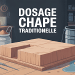 illustration chape traditionnelle dosage bétonnière sable ciment atelier
