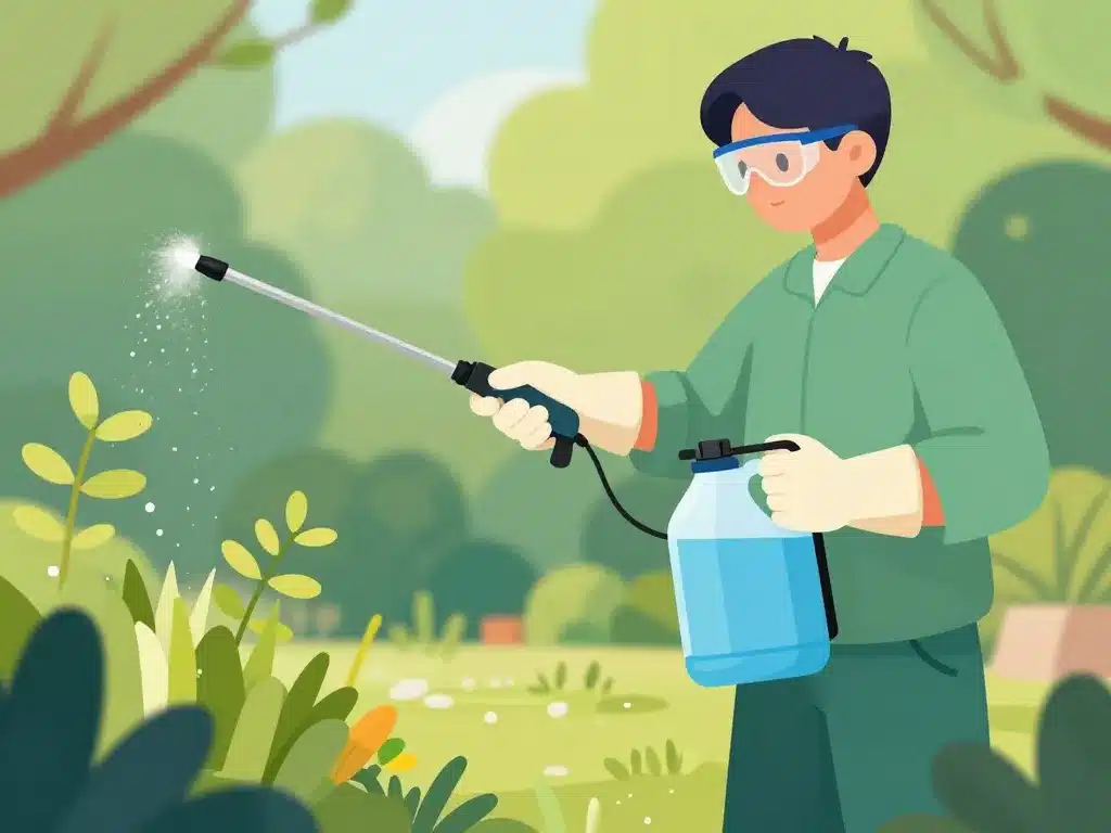 Préparation sécurisée dosage glyphosate pour 5 l d'eau jardin