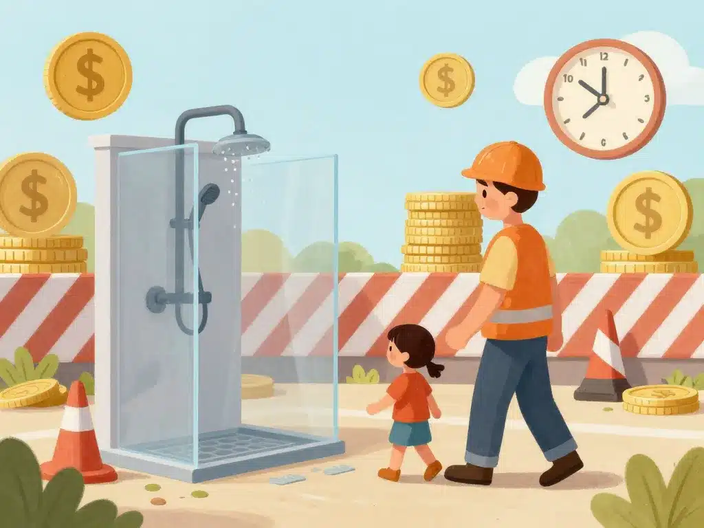 Sécurité organisation douche provisoire pendant travaux