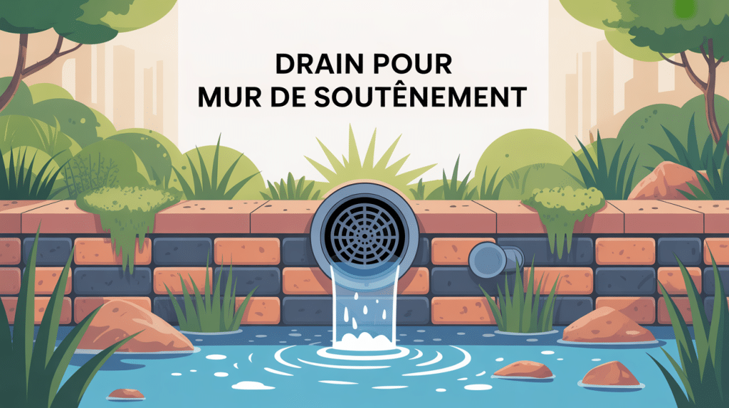 illustration drain pour mur de soutènement paysager sécurisé