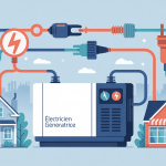 electricien generatrice illustration vectorielle maison et commerce