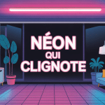 illustration néon qui clignote ambiance lumineuse