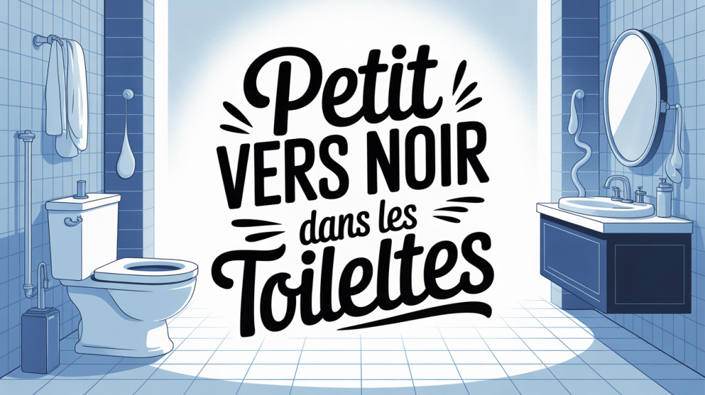 illustration cuvette propre petit vers noir dans les toilettes