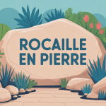 illustration rocaille en pierre au jardin