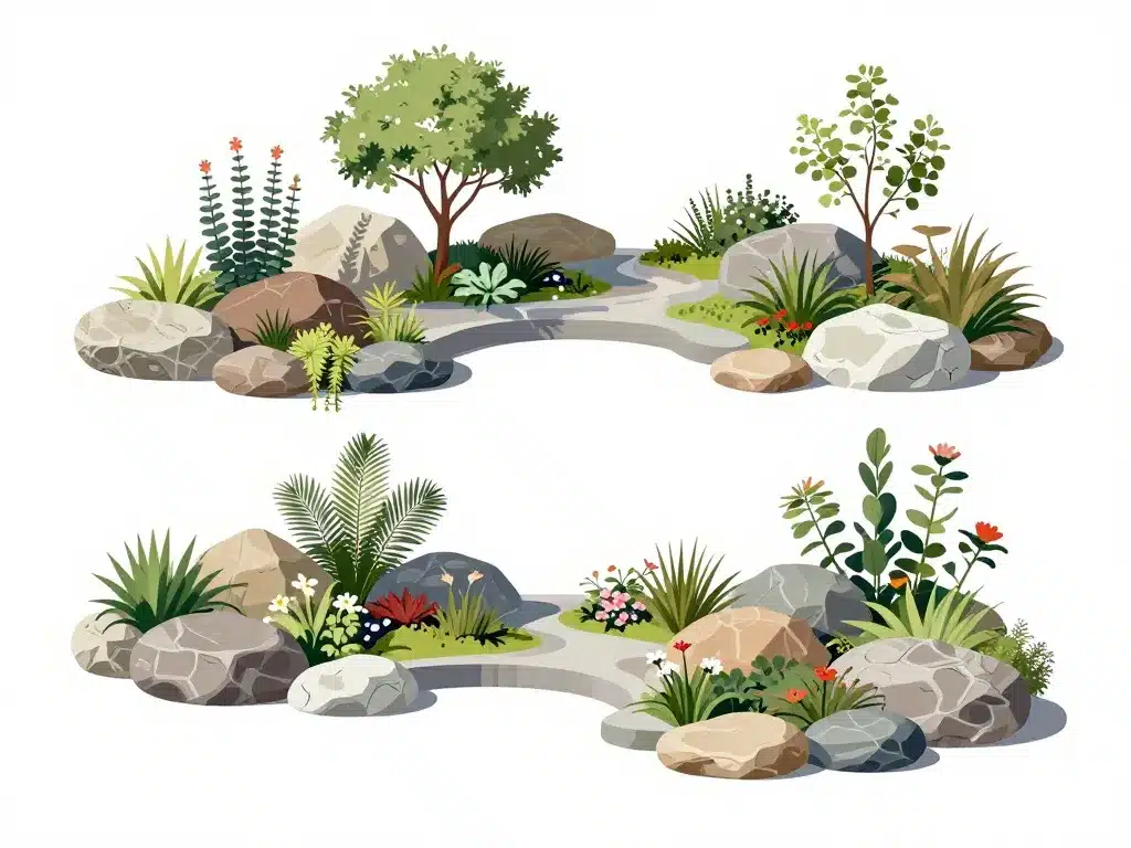 plantes pour rocaille en pierre et organisation