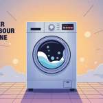 Illustration bloquer tambour machine à laver sécurité et transport