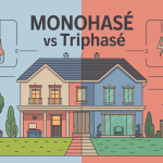 Illustration claire de la différence entre monophasé et triphasé en électricité domestique