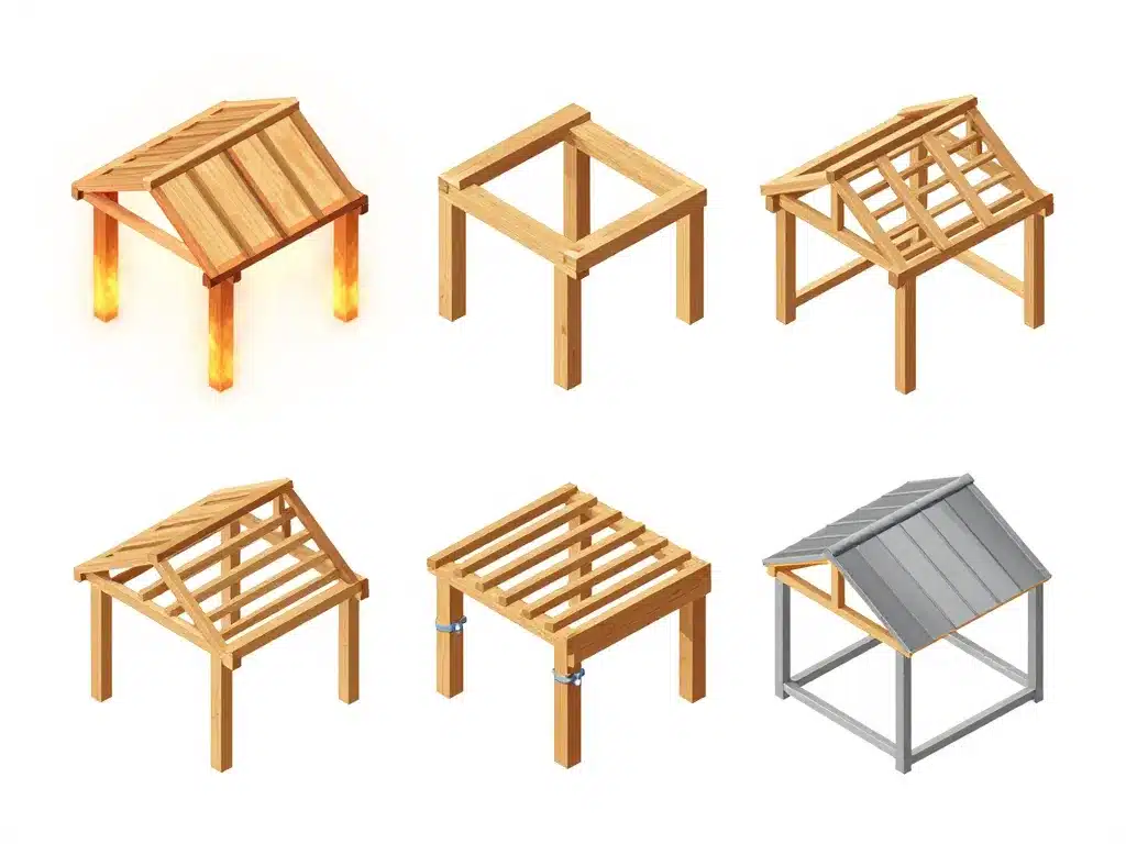 Schema renovation charpente bois metal