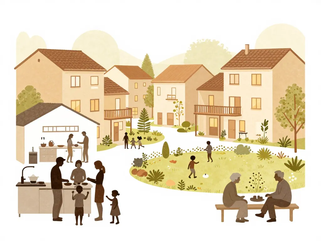 Vie quotidienne Cohabitat France illustration