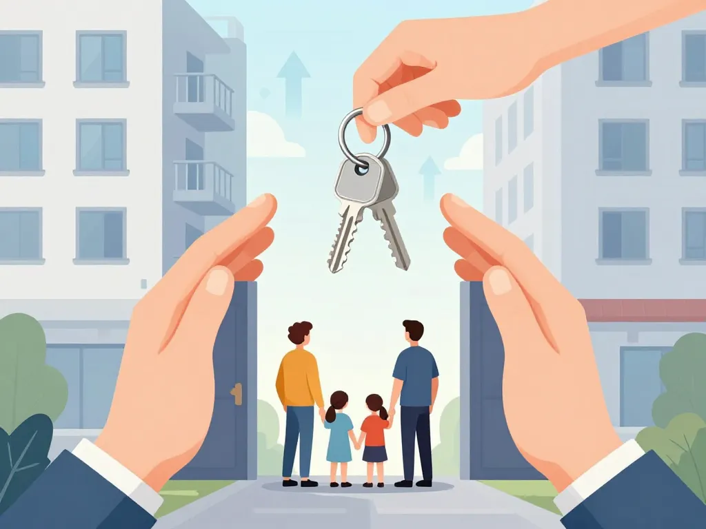 Avantages accession propriété sociale illustration famille