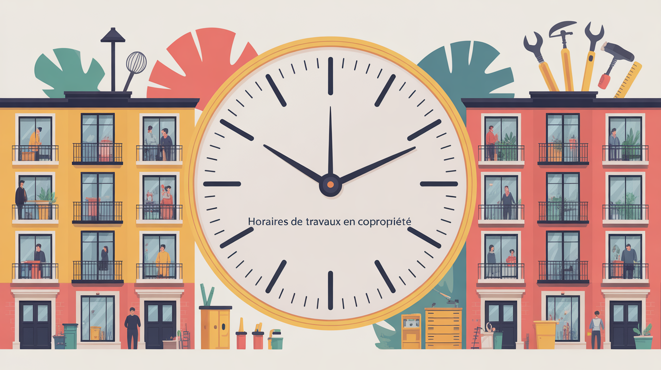 copropriété horaires travaux image immeuble horloge