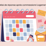 délai de réponse après commission logement : attente personnages regardant calendrier