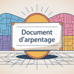 illustration document d arpentage plan cadastral stylisé