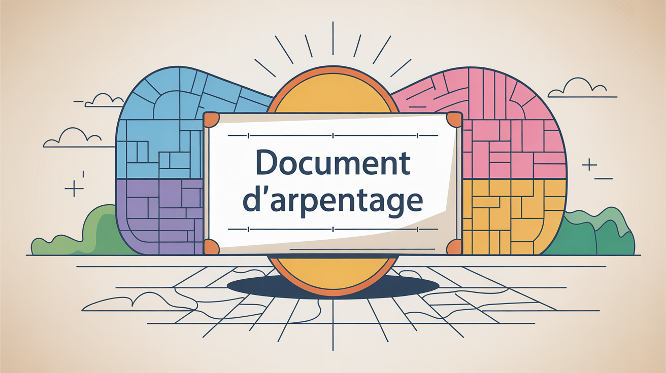 illustration document d arpentage plan cadastral stylisé