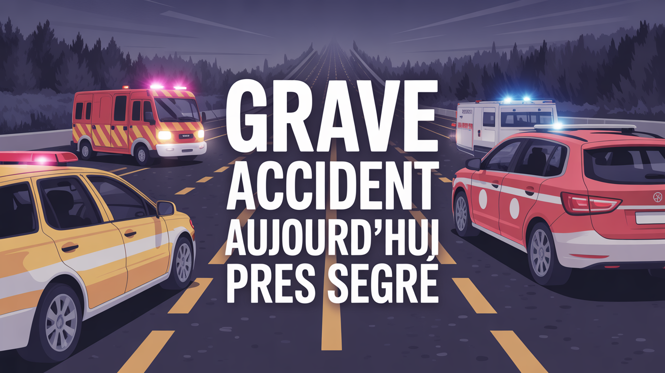 grave accident aujourd'hui près de segré segré-en-anjou bleu, illustration routes bloquées véhicules d'urgence