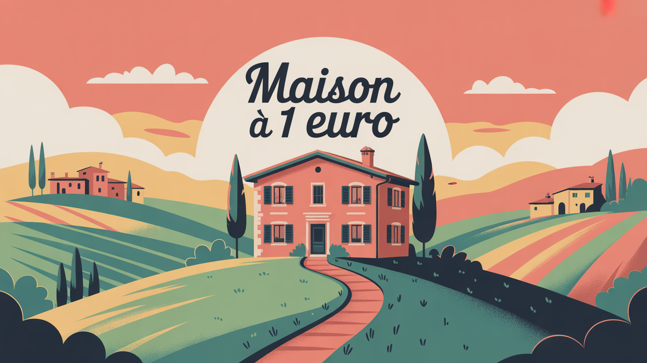 maison 1 euro italie illustration vectorielle village