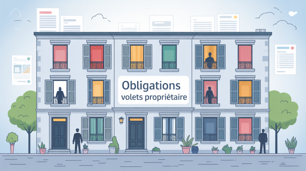 Obligation propriétaire volets, illustration façade, réglementation