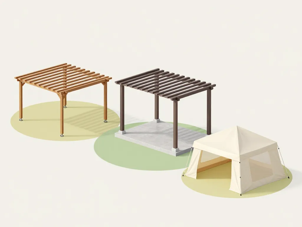 Schéma explicatif pergola démontable sans autorisation types