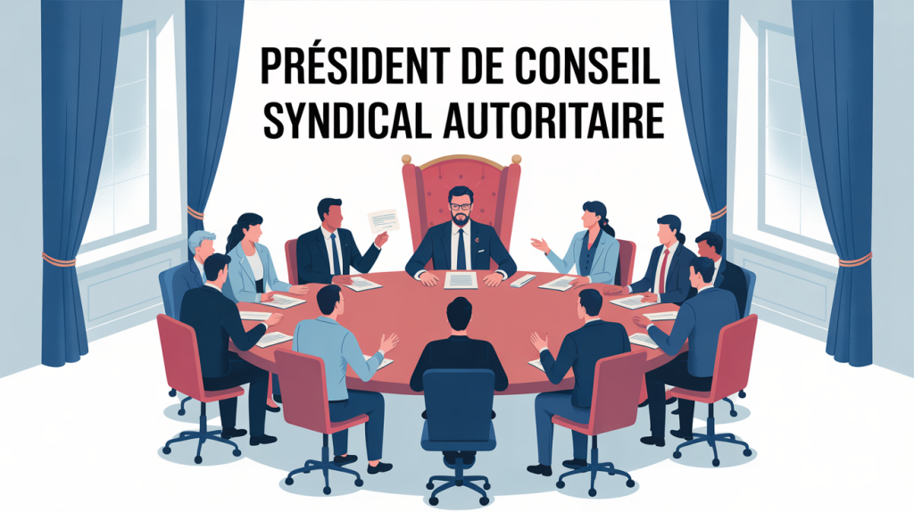 président conseil syndical autoritaire table ronde ambiance tendue