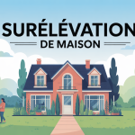 illustration surélévation maison et voisinage ambiance harmonieuse