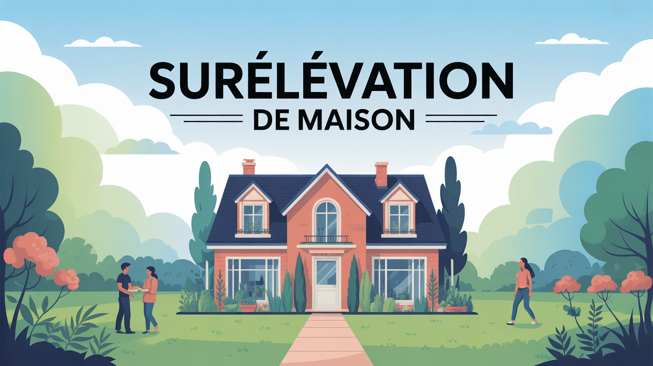 illustration surélévation maison et voisinage ambiance harmonieuse
