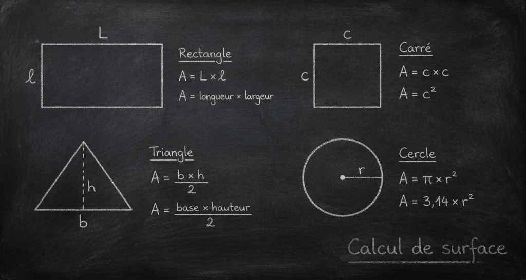 comment calculer une surface figures géométriques formules