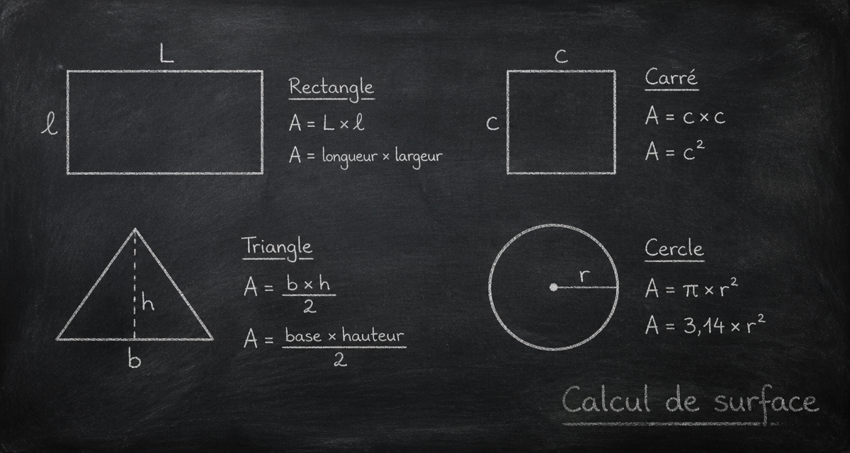 comment calculer une surface figures géométriques formules