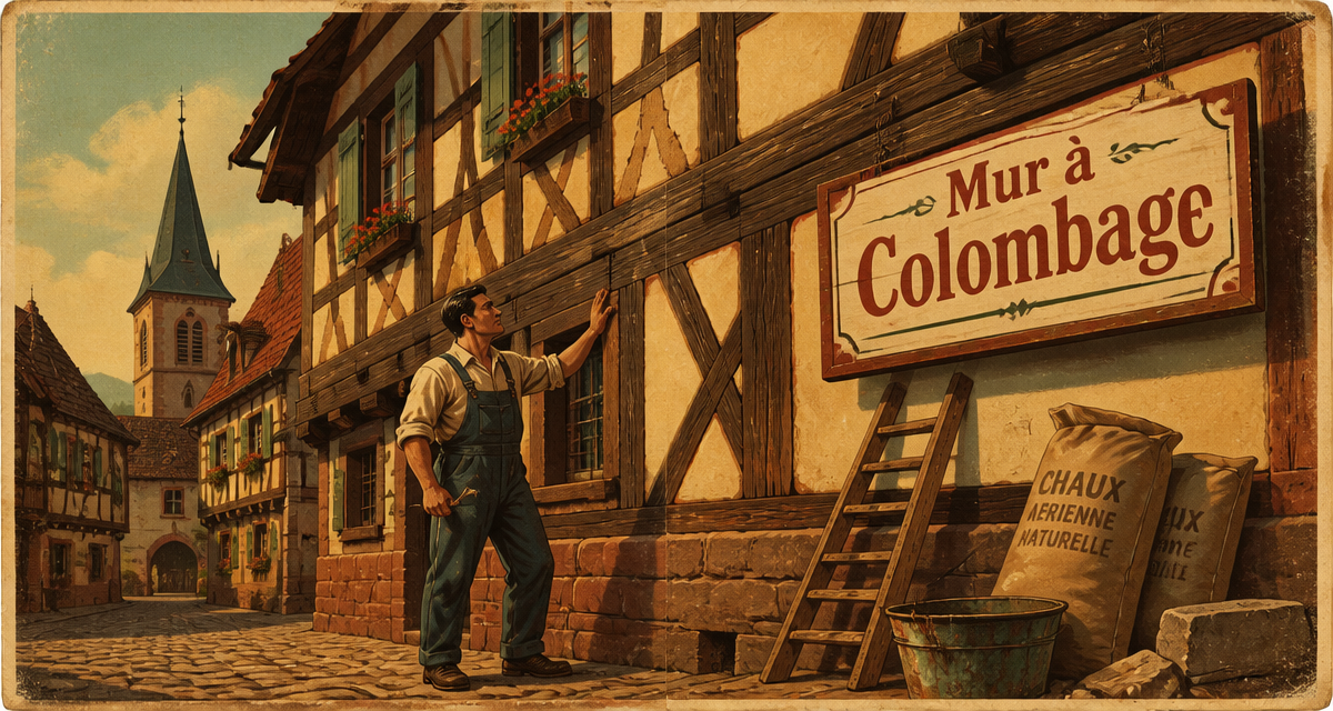 mur colombage façade artisan village Alsace