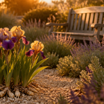 que mettre au pied des iris massif en fleurs