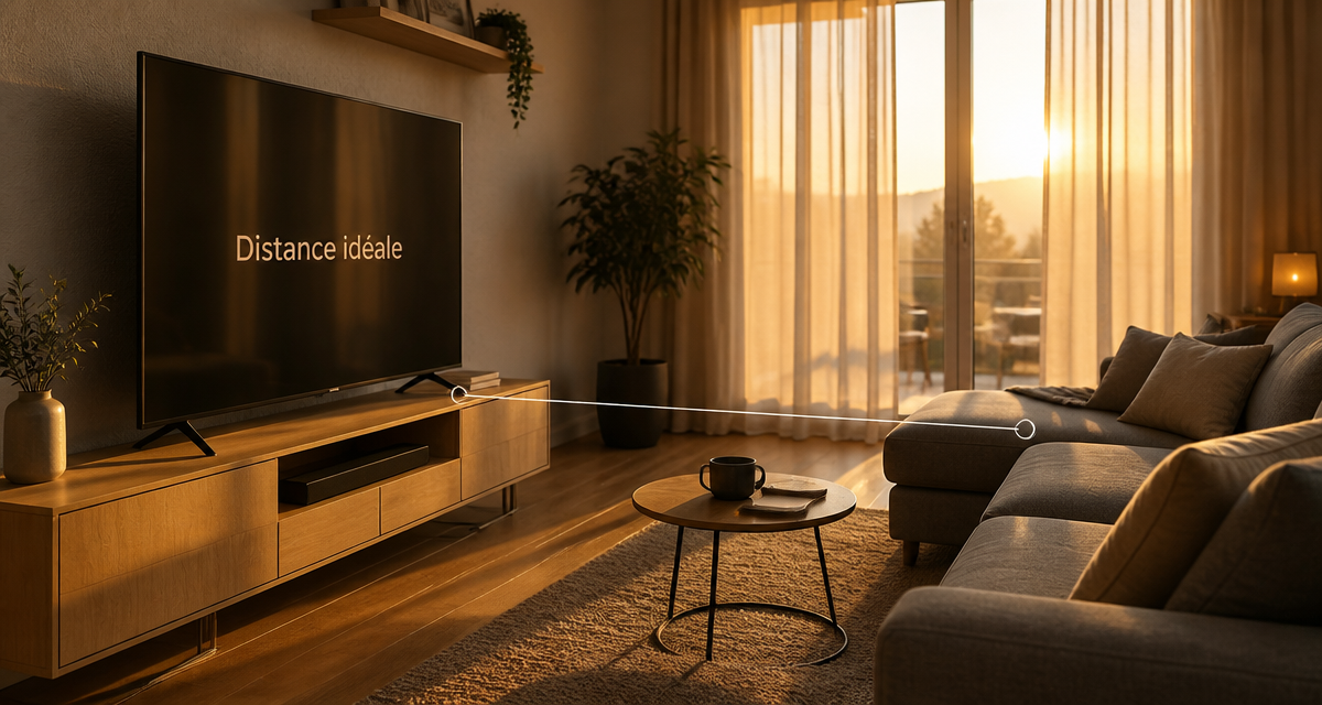 quelle distance entre tv et canapé dans salon moderne
