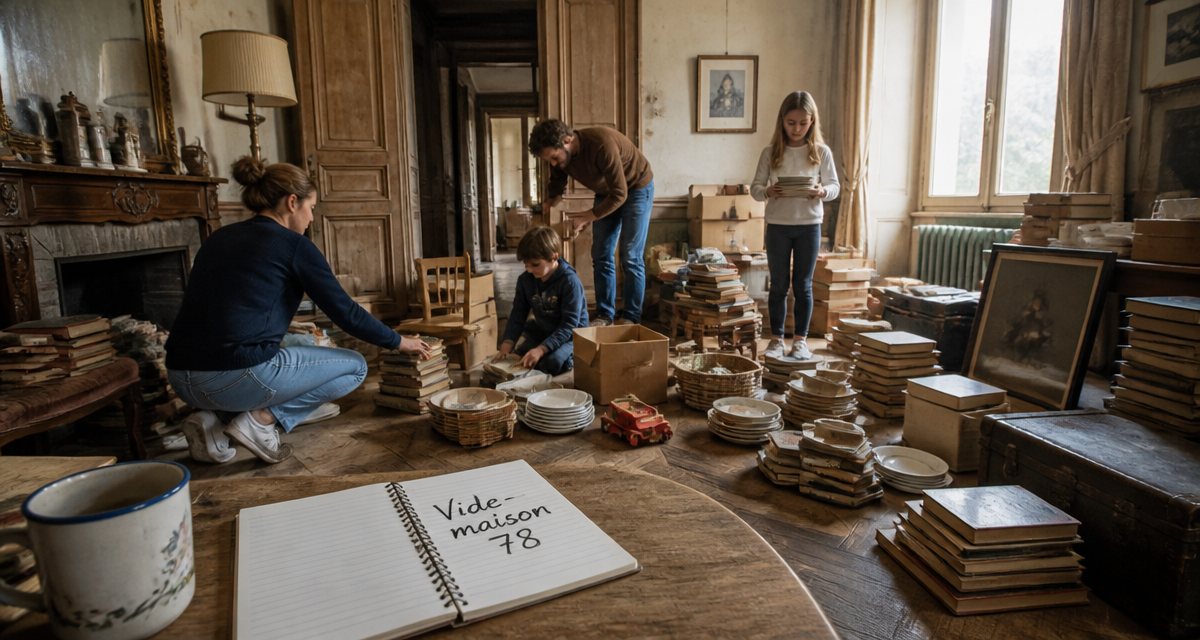 vide maison 78 salon encombré famille trie objets