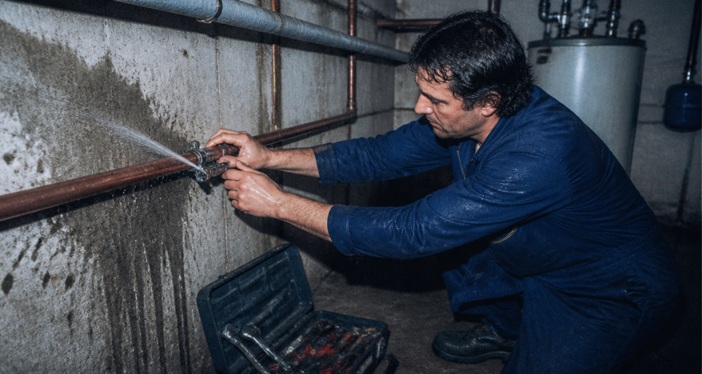 Colmater une fuite d eau sous pression sur tuyau cuivre