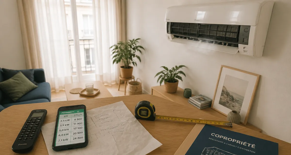 Comment climatiser un appartement : unité split murale et télécommande