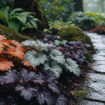 Les plus belles heuchères en jardin d’ombre, tapis de variétés au printemps