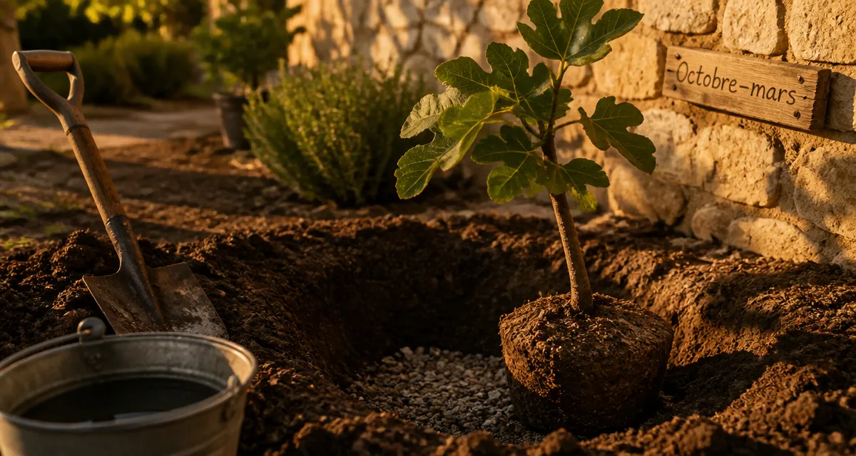 Quand et comment planter un figuier : motte en terre, octobre–mars