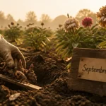 Quand planter pivoine : racine dans le trou, bourgeons à peine recouverts