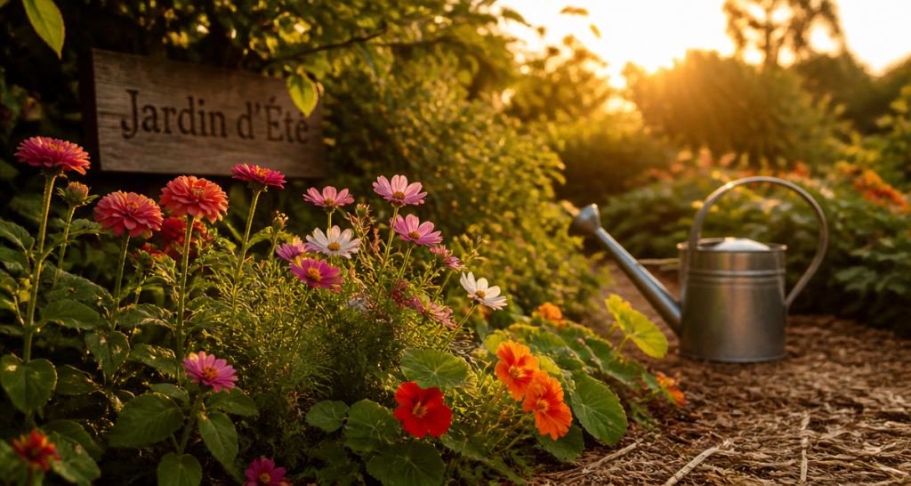 que planter en juillet août fleurs zinnias cosmos capucines jardin