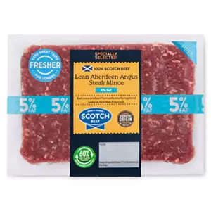 100% Scotch Beef Lean Aberdeen Angus Steak Mince 5% Fat