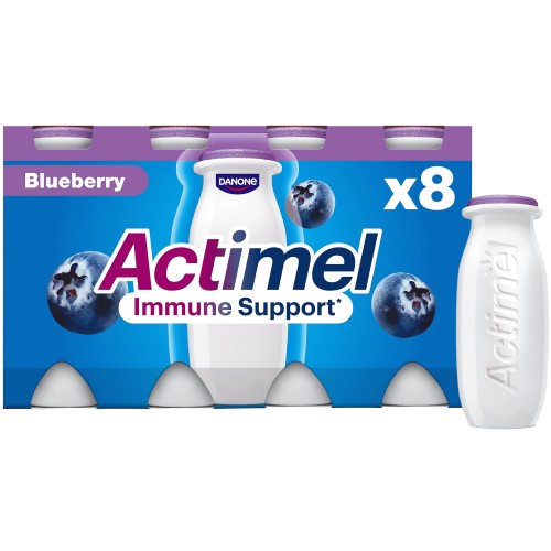 Actimel Blueberry Immunity Live Yoghurt Drink (8 x 100g)