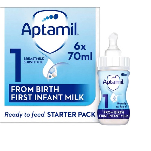 Aptamil 1 First Baby Milk Formula Starter Pack From Birth (6 x 70ml)