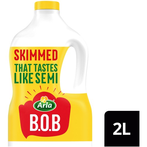 Arla Bob Skimmed Milk Tastes like Semi Skimmed (2 Litre)
