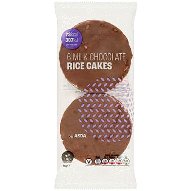 ASDA 6 Milk Chocolate Rice Cakes (90g)