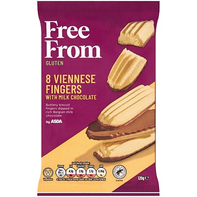 ASDA Free From Free From by Viennese Fingers with Milk Chocolate (120g)